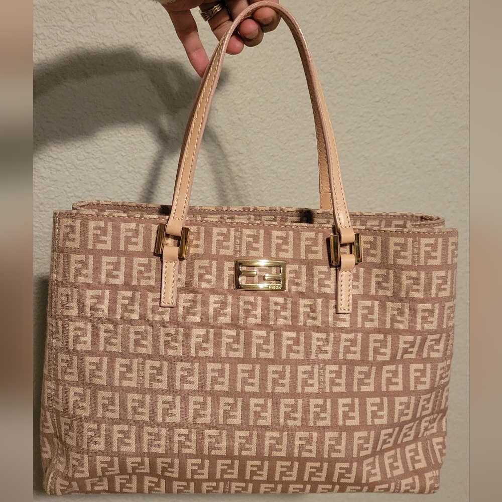 Fendi Zucchino Blush Pink Small Tote Bag